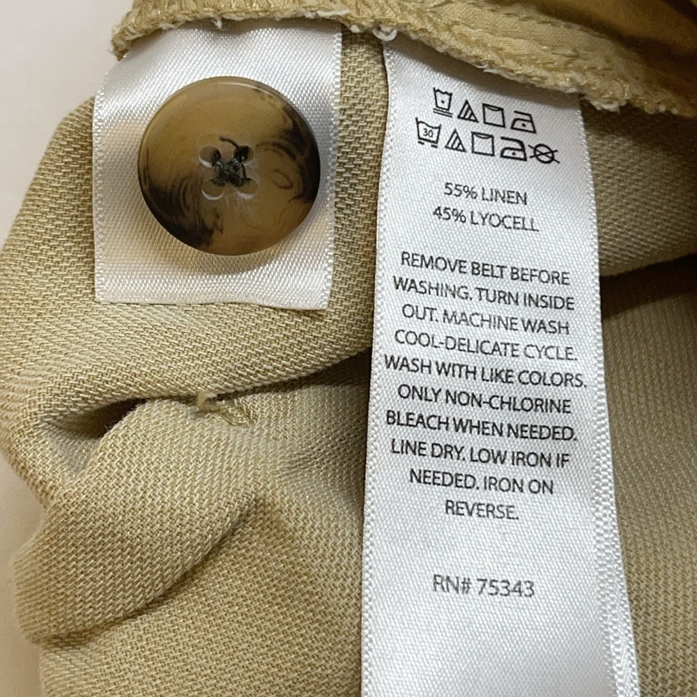 Joie Women Utility Pants 2 Citronelle Faded Wash Retro Wide Leg Linen Blend - Picture 9 of 10